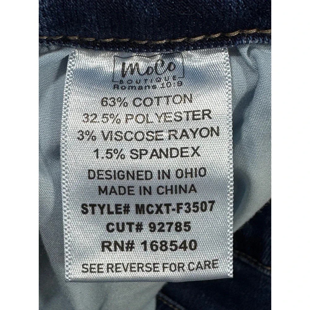Moco Boutique Womens Flare Raw Hem Stretch Blue Jeans 16W Meas: 35x29